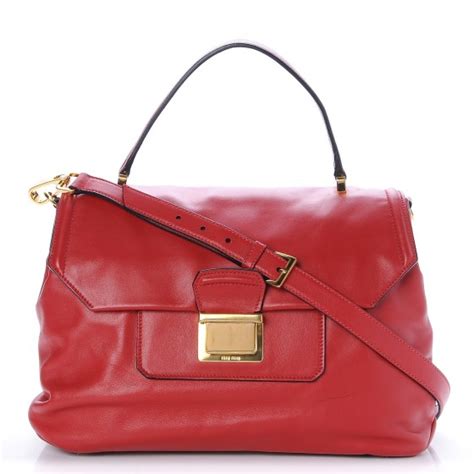 miu miu vitello soft|MIU MIU Vitello Soft Tote Fuoco 237142 .